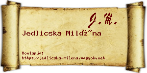 Jedlicska Miléna névjegykártya